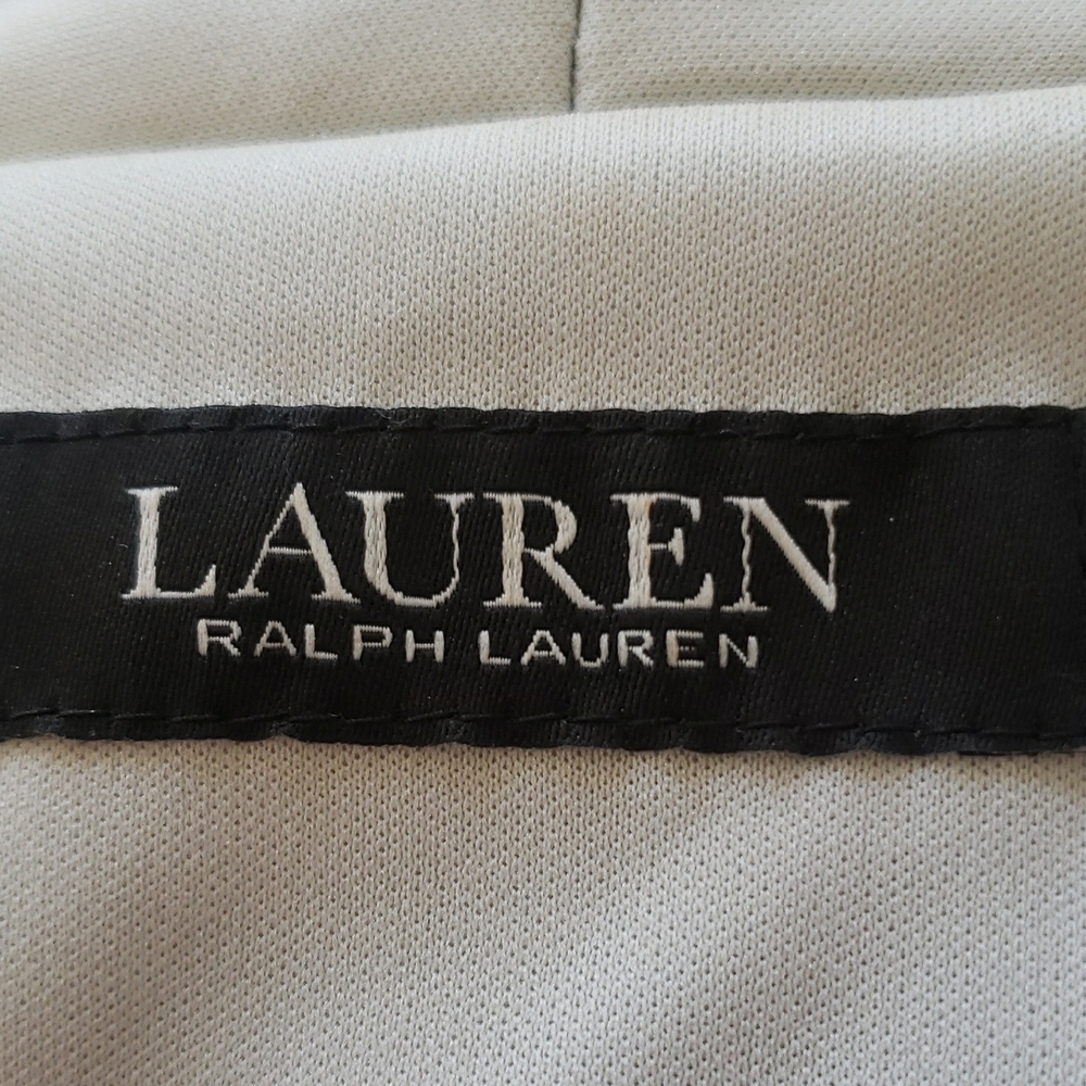 Lauren Ralph Lauren Silver Metallic Wrap Dress | Sleeveless Evening Gown SIZE 2 - Picture 13 of 16